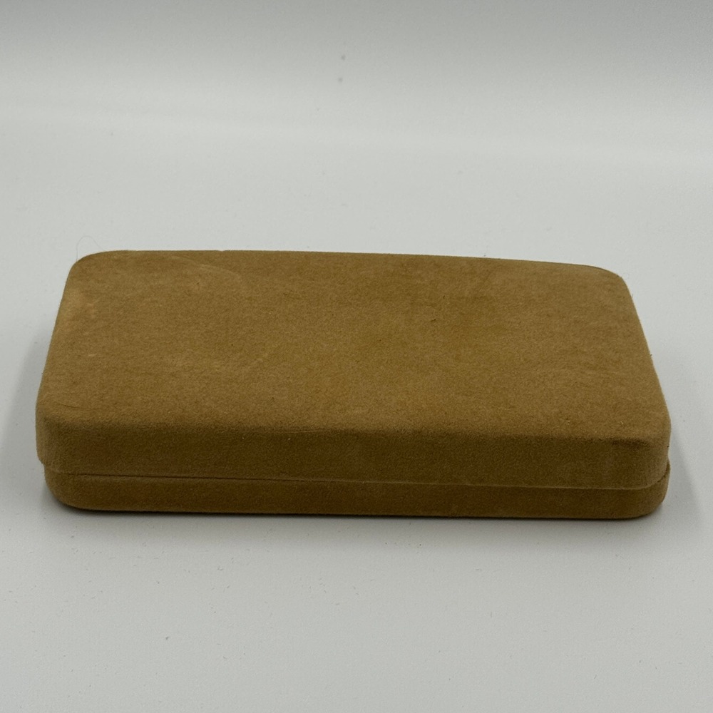 Vintage Small Tan‎ Clamshell Jewelry Gift Box Presentation Case 7" x4.5"